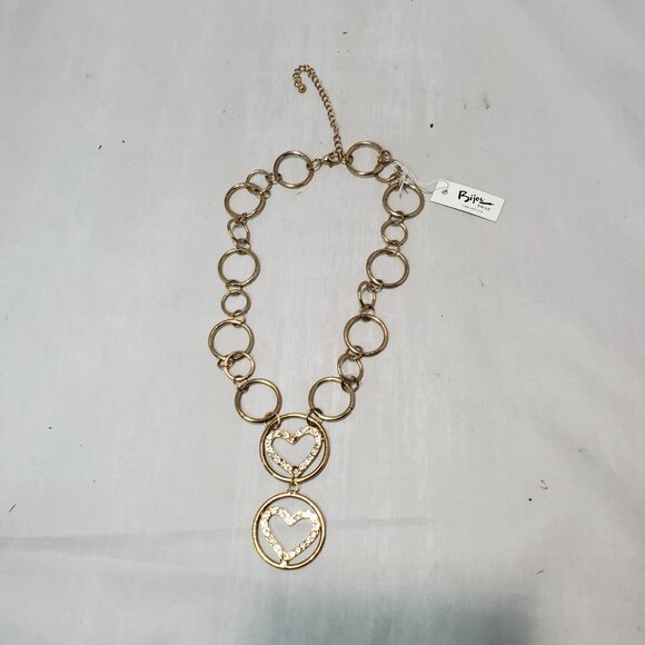 Bijou Gold Link Necklace with Rhinestones - Picture 6 of 7